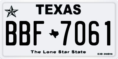 TX license plate BBF7061