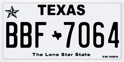 TX license plate BBF7064