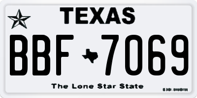 TX license plate BBF7069