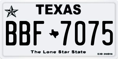 TX license plate BBF7075