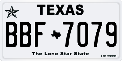 TX license plate BBF7079