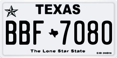 TX license plate BBF7080