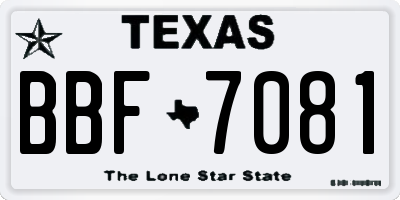 TX license plate BBF7081
