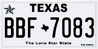 TX license plate BBF7083