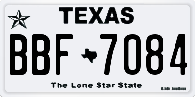 TX license plate BBF7084