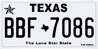 TX license plate BBF7086