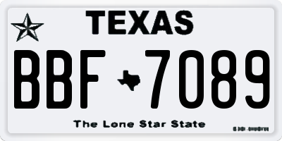 TX license plate BBF7089