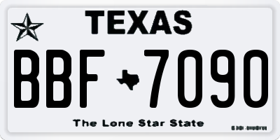 TX license plate BBF7090