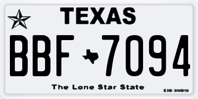 TX license plate BBF7094