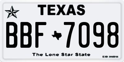 TX license plate BBF7098