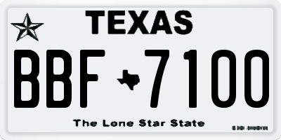 TX license plate BBF7100