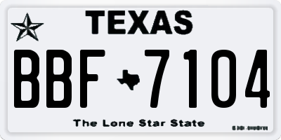TX license plate BBF7104