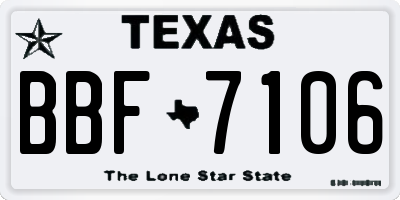 TX license plate BBF7106