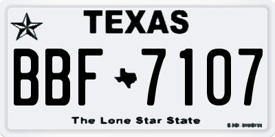 TX license plate BBF7107