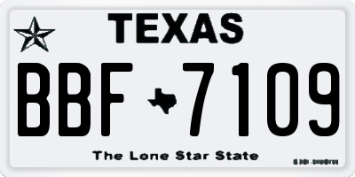 TX license plate BBF7109