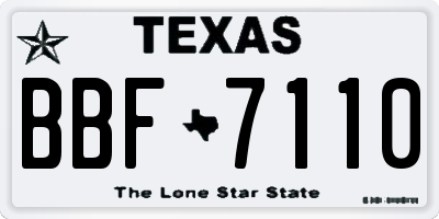TX license plate BBF7110
