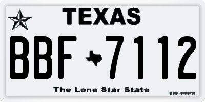TX license plate BBF7112