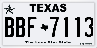 TX license plate BBF7113