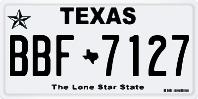 TX license plate BBF7127
