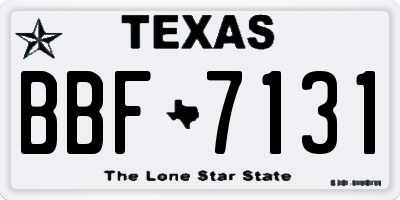 TX license plate BBF7131