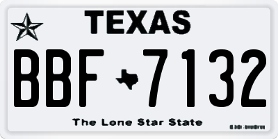 TX license plate BBF7132