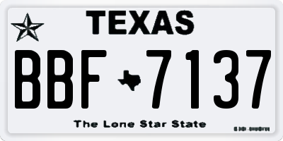 TX license plate BBF7137