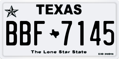 TX license plate BBF7145