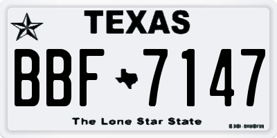 TX license plate BBF7147