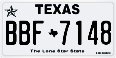 TX license plate BBF7148