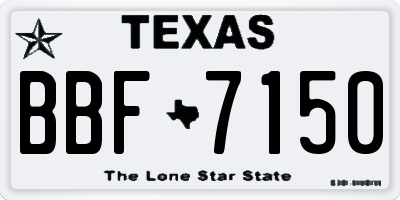 TX license plate BBF7150