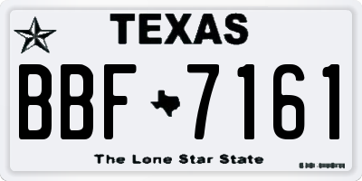 TX license plate BBF7161