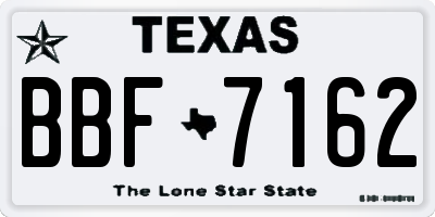 TX license plate BBF7162