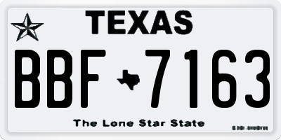 TX license plate BBF7163