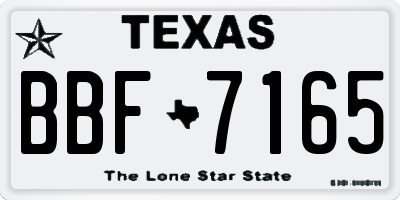 TX license plate BBF7165