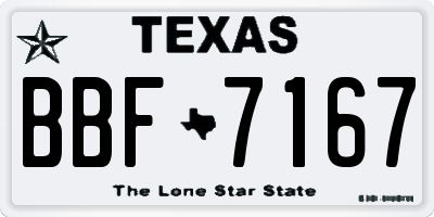 TX license plate BBF7167