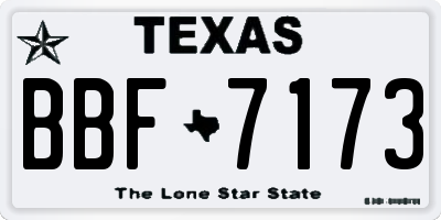 TX license plate BBF7173