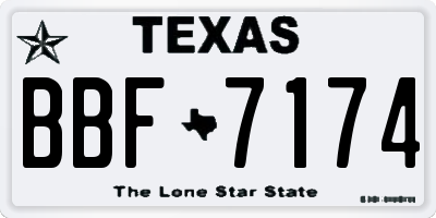 TX license plate BBF7174