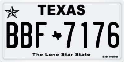 TX license plate BBF7176