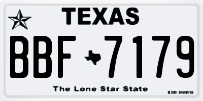 TX license plate BBF7179