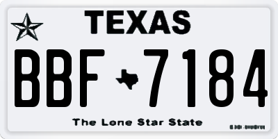 TX license plate BBF7184
