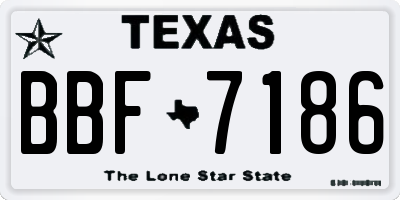 TX license plate BBF7186