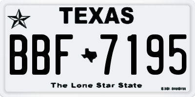 TX license plate BBF7195