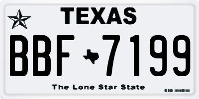 TX license plate BBF7199