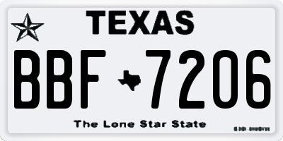 TX license plate BBF7206