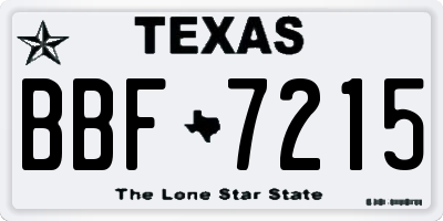 TX license plate BBF7215