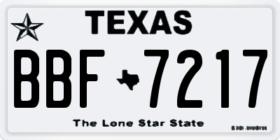TX license plate BBF7217