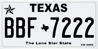 TX license plate BBF7222