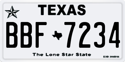 TX license plate BBF7234