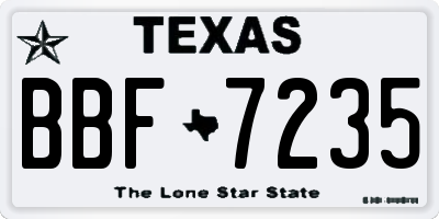 TX license plate BBF7235