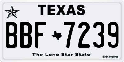 TX license plate BBF7239